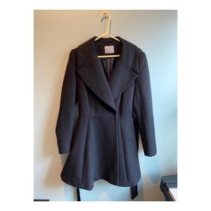 Women’s Belted Black Peacoat from Forever 21